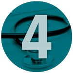 #4 icon with stethoscope in background.