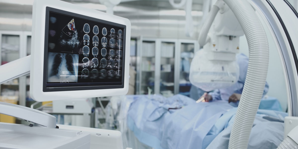 Display monitor and other surgical technology in operating room. 