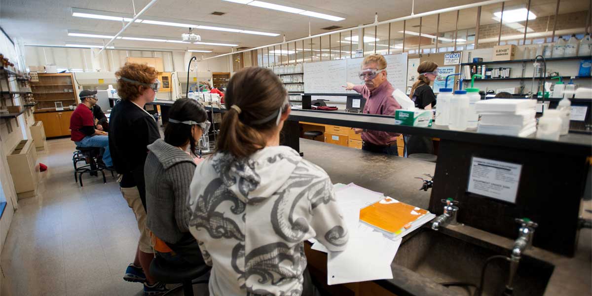 students in science lab