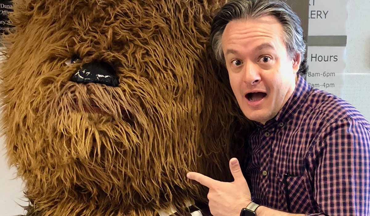Picture of Erik Dunham with Chewbacca.