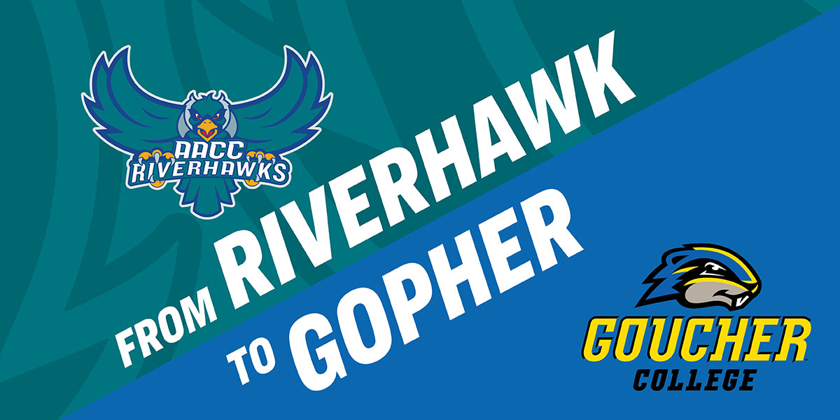 AACC Riverhawk and Goucher Gopher logos