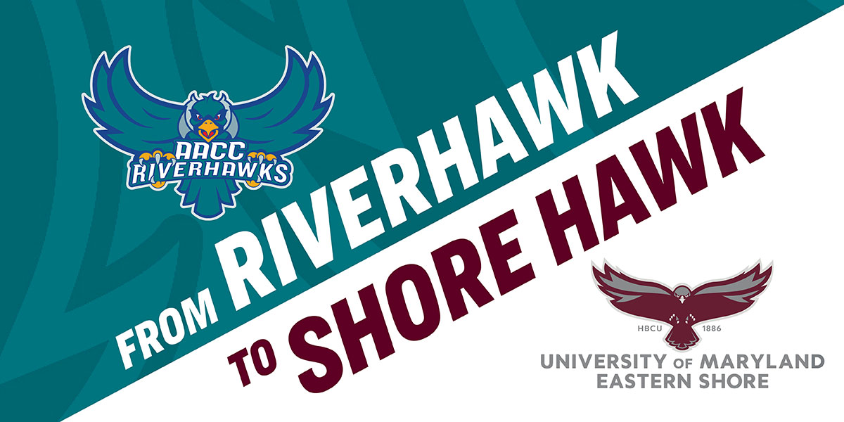 AACC Riverhawk and University of Maryland Eastern Shore Shore Hawk logos