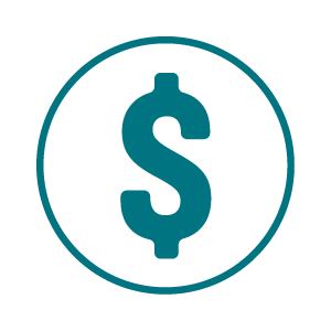Teal dollar sign icon