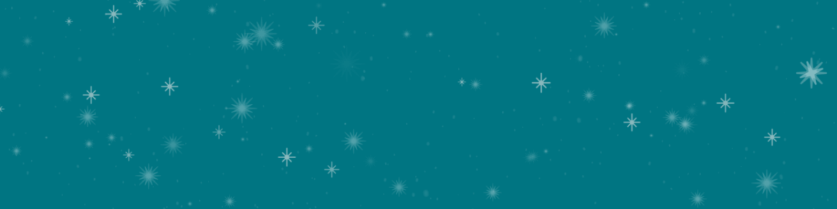 Snow falling against teal background.