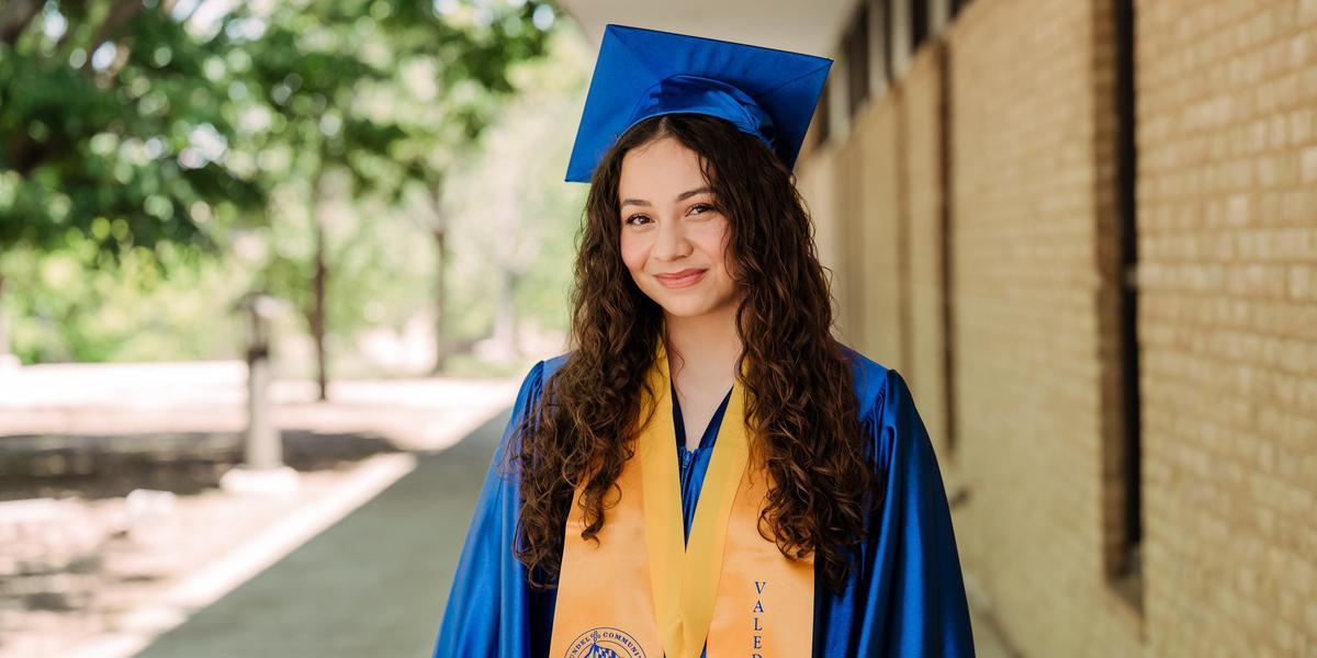 Jazmin Morales in her commencement regalia.