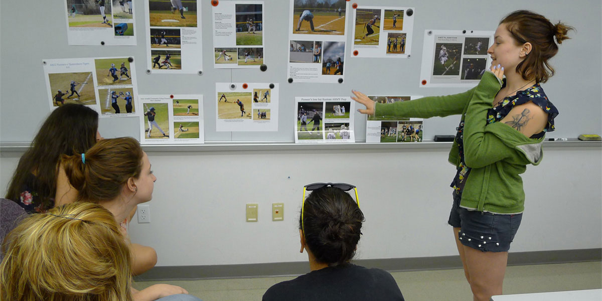 AACC students participate in a photography critique session