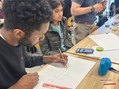 Student working on a project.
