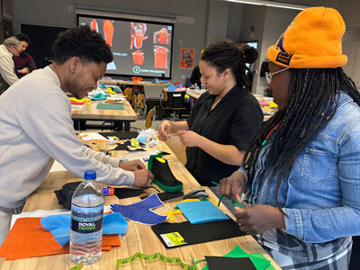 Students working on a project.