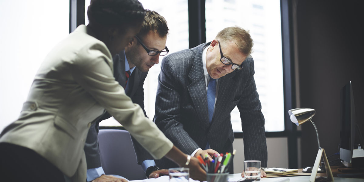 business colleagues working on a project together