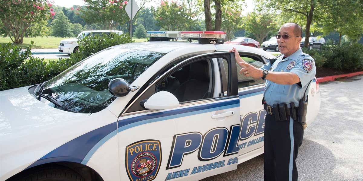 AACC Police Officer at traffic stop