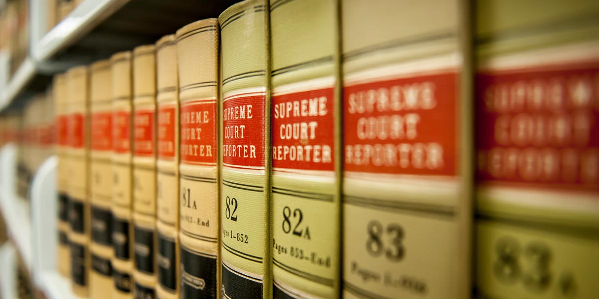 Law Books on bookshelf