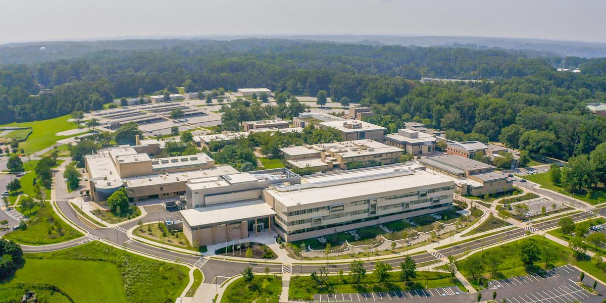 Aerial shot of AACC Arnold campus.