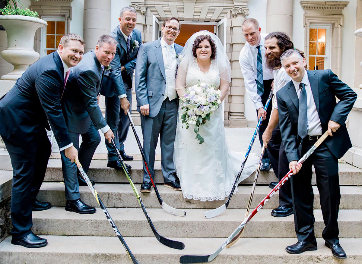 Kathleen Krueger and her wedding party