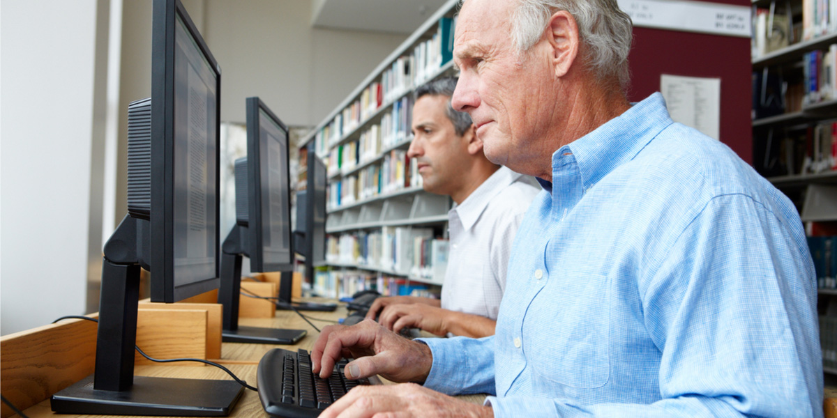 senior student at computer